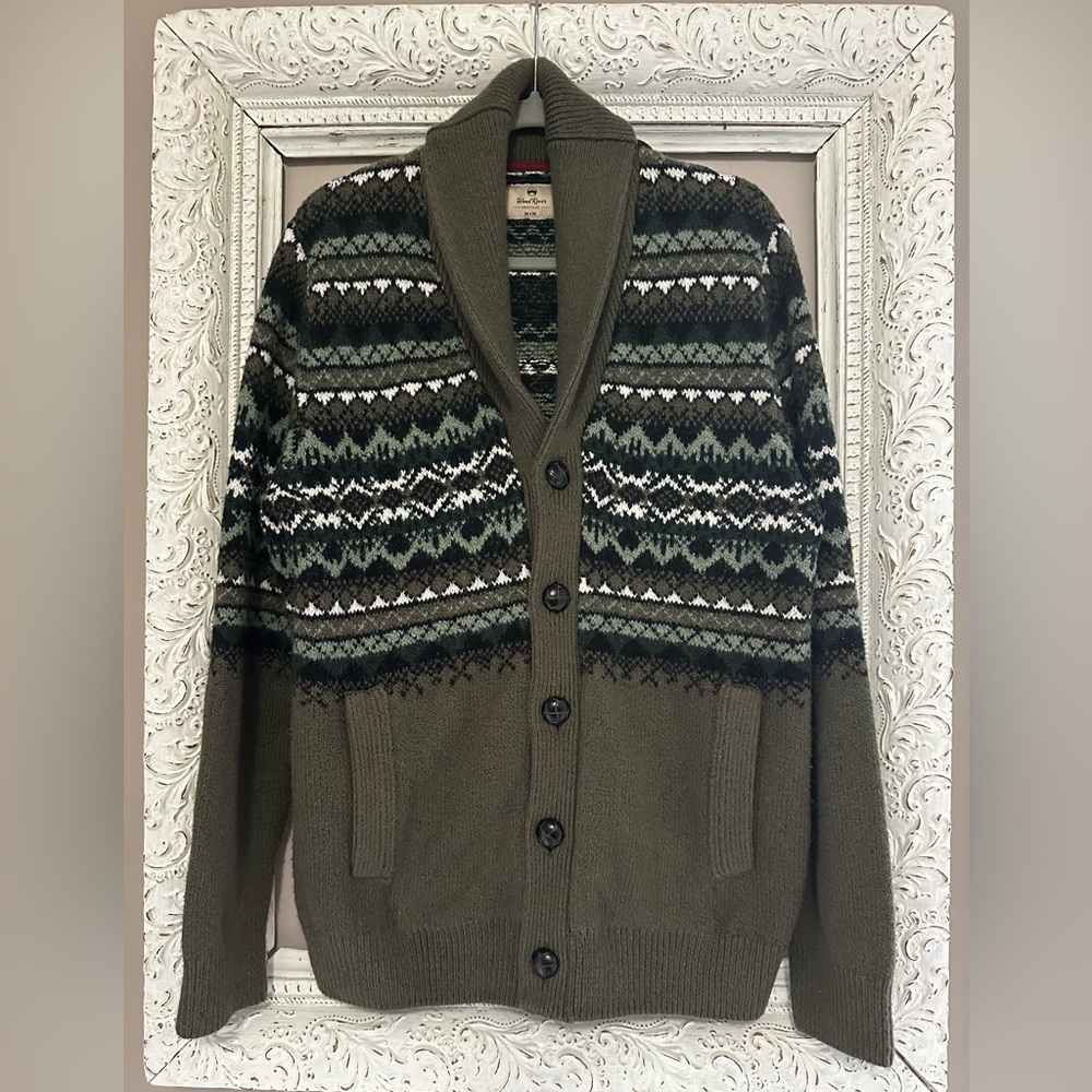 Vintage Cowlneck Olive Cardigan Sweater. Size M. ❣️
